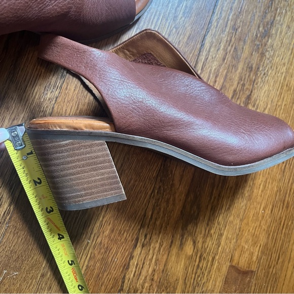 Lucky brand Rhazy stacked block heels open toe 8 leather chunky - Picture 9 of 9